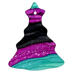 Green Pink Purple Black Stone Ornament (christmas Tree)  by Mariart