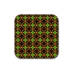 Kiwi Like Pattern Rubber Coaster (square)  by linceazul