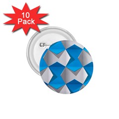 Blue White Grey Chevron 1 75  Buttons (10 Pack) by Mariart
