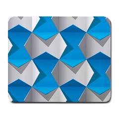 Blue White Grey Chevron Large Mousepads by Mariart