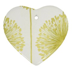 Flower Floral Yellow Heart Ornament (two Sides) by Mariart