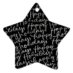 Happy Holidays Star Ornament (two Sides) by Mariart