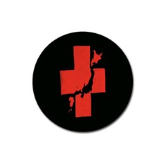 Sign Health Red Black Magnet 3  (round) by Mariart
