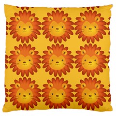 Cute Lion Face Orange Yellow Animals Standard Flano Cushion Case (two Sides) by Mariart