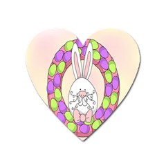 Make An Easter Egg Wreath Rabbit Face Cute Pink White Heart Magnet by Mariart