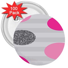 Polkadot Circle Round Line Red Pink Grey Diamond 3  Buttons (100 Pack)  by Mariart