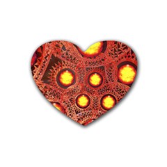 Mechanical Universe Rubber Coaster (heart)  by linceazul