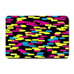 Colorful Strokes On A Black Background             Small Doormat by LalyLauraFLM