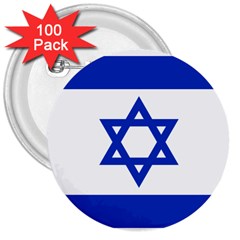 Flag Of Israel 3  Buttons (100 Pack)  by abbeyz71
