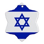 Flag of Israel Snowflake Ornament (Two Sides) Back