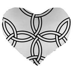 Carolingian Cross Large 19  Premium Flano Heart Shape Cushions by abbeyz71