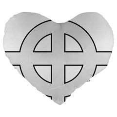 Celtic Cross  Large 19  Premium Flano Heart Shape Cushions by abbeyz71