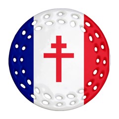 Flag Of Free France (1940-1944) Round Filigree Ornament (two Sides) by abbeyz71