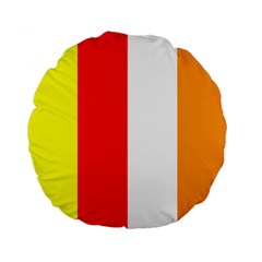International Flag Of Buddhism Standard 15  Premium Flano Round Cushions by abbeyz71