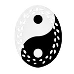 Yin & Yang Oval Filigree Ornament (Two Sides) Front