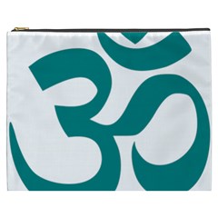 Hindu Om Symbol (teal) Cosmetic Bag (xxxl)  by abbeyz71