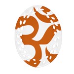 Hindu Om Symbol (Chocolate Brown) Ornament (Oval Filigree) Front