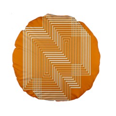 Orange Line Plaid Standard 15  Premium Round Cushions by Mariart