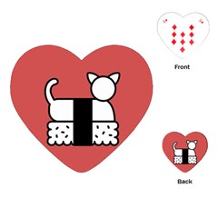 Sushi Cat Japanese Food Playing Cards (heart)  by Mariart