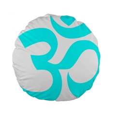 Hindu Om Symbol (cyan) Standard 15  Premium Round Cushions by abbeyz71