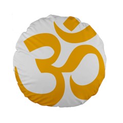 Hindu Gold Symbol (gold) Standard 15  Premium Flano Round Cushions by abbeyz71