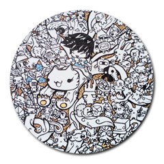 Cute Doodles Round Mousepads by Nexatart