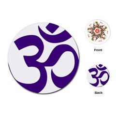 Hindu Om Symbol (purple) Playing Cards (round)  by abbeyz71