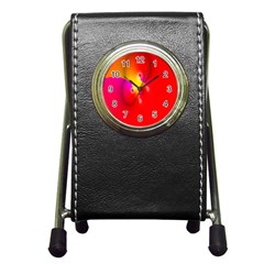 Complex Orange Red Pink Hole Yellow Pen Holder Desk Clocks by Mariart