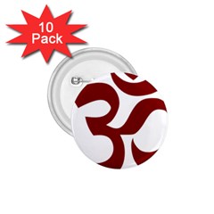 Hindu Om Symbol (dark Red) 1 75  Buttons (10 Pack) by abbeyz71