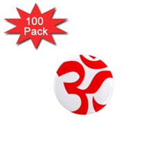 Hindu Om Symbol (red) 1  Mini Magnets (100 Pack)  by abbeyz71