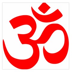 Hindu Om Symbol (red) Large Satin Scarf (square) by abbeyz71