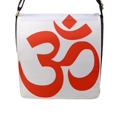 Hindu Om Symbol (peach) Flap Messenger Bag (l)  by abbeyz71