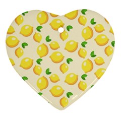 Lemons Pattern Ornament (heart) by Nexatart