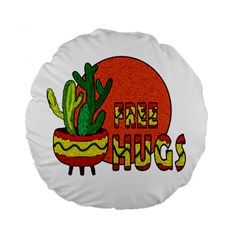 Cactus - Free Hugs Standard 15  Premium Round Cushions by Valentinaart