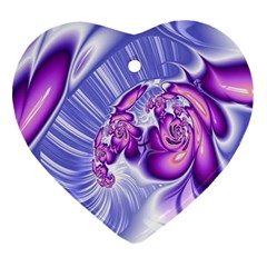 Space Stone Purple Silver Wave Chevron Ornament (heart) by Mariart