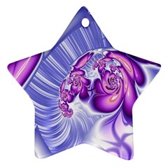 Space Stone Purple Silver Wave Chevron Star Ornament (two Sides) by Mariart