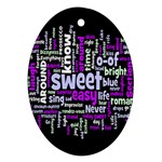 Writing Color Rainbow Sweer Love Oval Ornament (Two Sides) Back