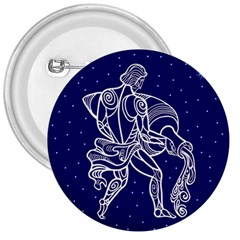 Aquarius Zodiac Star 3  Buttons by Mariart