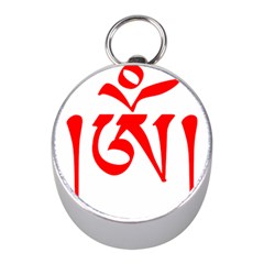 Tibetan Om Symbol (red) Mini Silver Compasses by abbeyz71