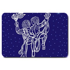 Gemini Zodiac Star Large Doormat  by Mariart