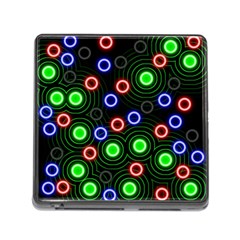 Neons Couleurs Circle Light Green Red Line Memory Card Reader (square) by Mariart