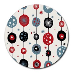 Retro Ornament Pattern Round Mousepads by Nexatart