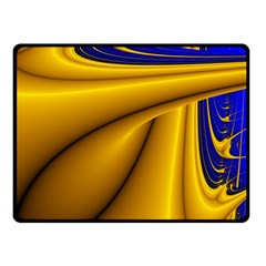 Waves Wave Chevron Gold Blue Paint Space Sky Double Sided Fleece Blanket (small)  by Mariart