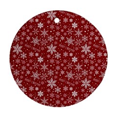 Merry Christmas Pattern Round Ornament (two Sides) by Nexatart