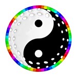 Rainbow Around Yinyang Round Filigree Ornament (Two Sides) Front