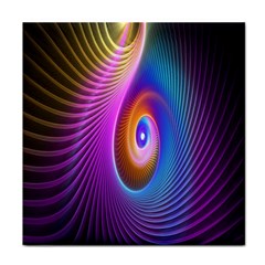 Abstract Fractal Bright Hole Wave Chevron Gold Purple Blue Green Face Towel by Mariart