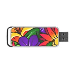 Bright Flowers Floral Sunflower Purple Orange Greeb Red Star Portable Usb Flash (two Sides) by Mariart