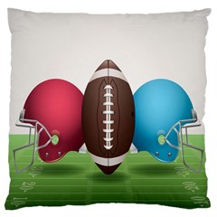 Helmet Ball Football America Sport Red Brown Blue Green Large Cushion Case (two Sides) by Mariart