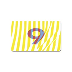 Number 9 Line Vertical Yellow Red Blue White Wae Chevron Magnet (name Card) by Mariart