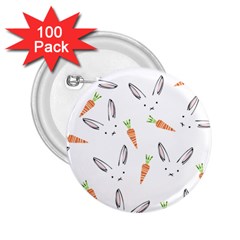 Rabbit Carrot Pattern Weft Step Face 2 25  Buttons (100 Pack)  by Mariart